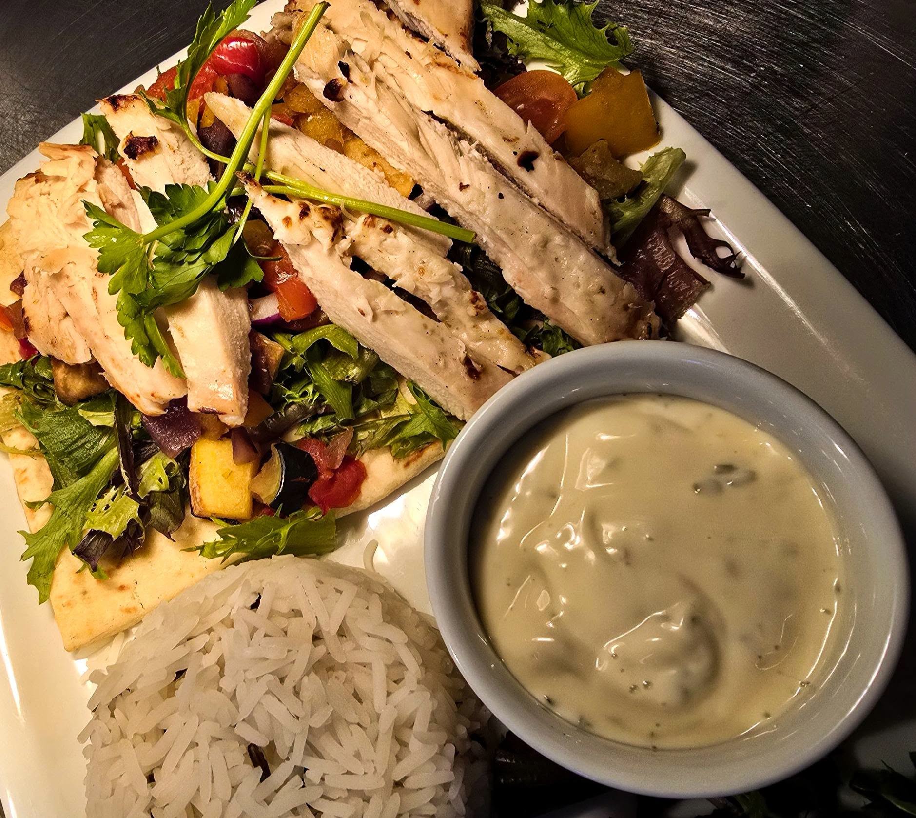 Chicken flatbread platter