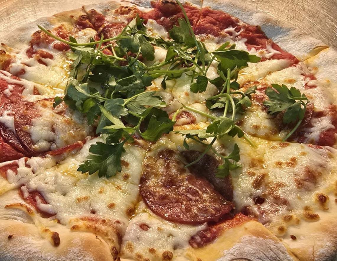 Stonebaked pepperoni pizza